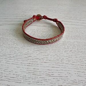 Stella & Dot- Elegant Orange and Gold/Silver Bracelet